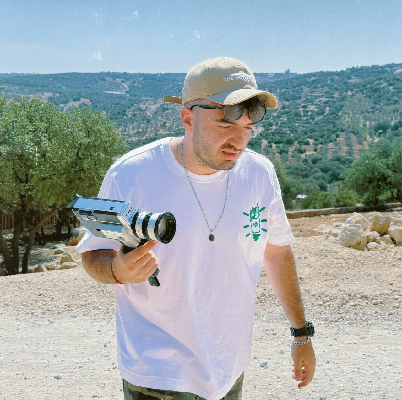 muhammed korayem holding a Super 8 camera